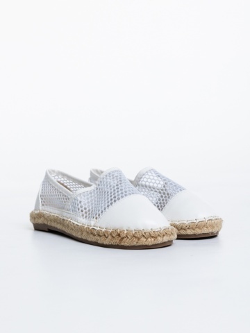 Espadrile copii albe din piele ecologica si material textil Guapissima - Img 2