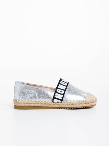 Espadrile dama argintii din piele ecologica Rodica - Img 4