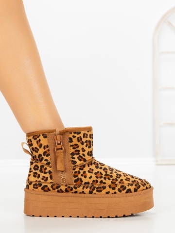 Ghete ug dama model leopard din material textil Fodora - Img 5