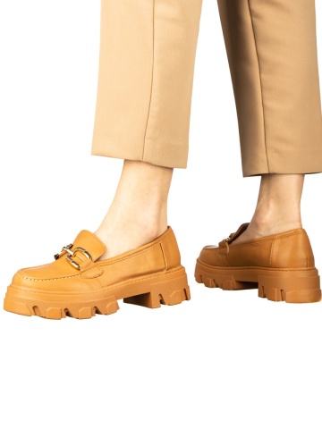 Mocasini dama camel din piele ecologica Mantiq - Img 4