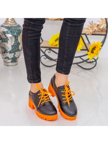 Pantofi casual dama negri din piele ecologica Aytria
