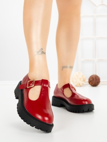 Pantofi casual dama visinii din piele ecologica Zenella