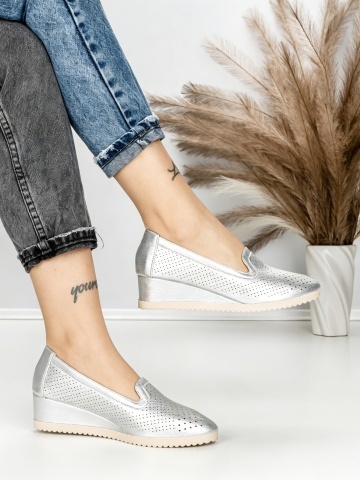 Pantofi cu platforma gri din piele ecologica Dazelia - Img 4