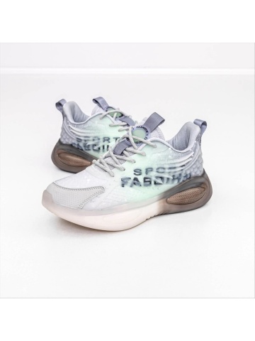 Pantofi sport barbati gri cu verde material textil Ariadi - Img 4
