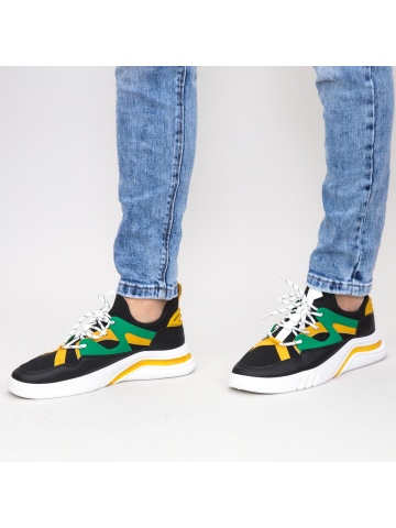 Pantofi sport barbati negri din material textil Brylor