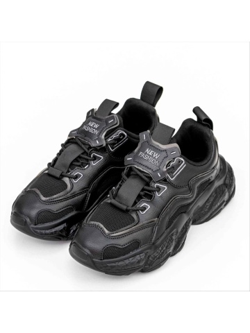 Pantofi sport barbati negri din material textil Cosmo