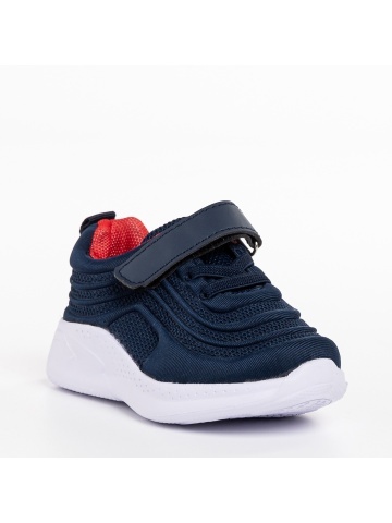 Pantofi sport copii albastri cu rosu din material textil Vear