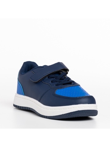 Pantofi sport copii albastrii din piele ecologica Ponty