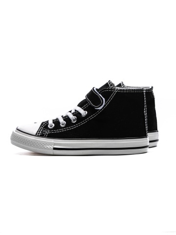Pantofi sport copii negri din piele ecologica si material textil Aralyn - Img 4