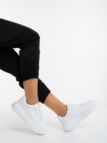 Pantofi sport dama alb din piele ecologica Otela