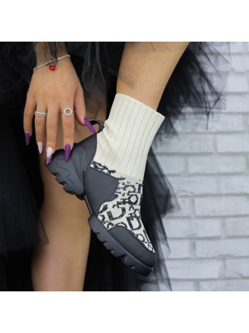 Pantofi sport dama bej din material textil Auwina - Img 2