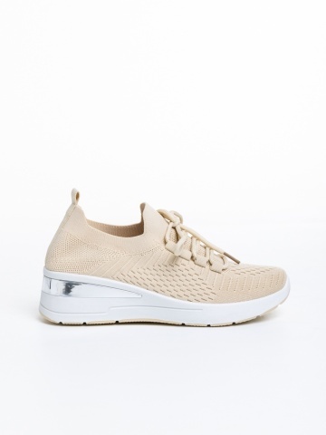 Pantofi sport dama bej din material textil Davinia - Img 4