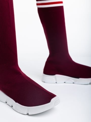 Pantofi sport dama grena din material textil Alisa - Img 5