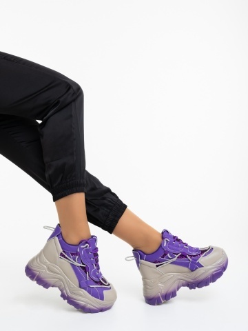 Pantofi sport dama mov din piele ecologica Zentria