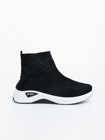 Pantofi sport dama negri cu alb din material textil Iselia - Img 4
