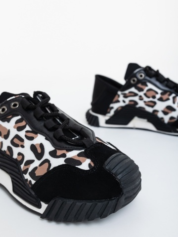 Pantofi sport dama negri cu bej din material textil Jorana - Img 5