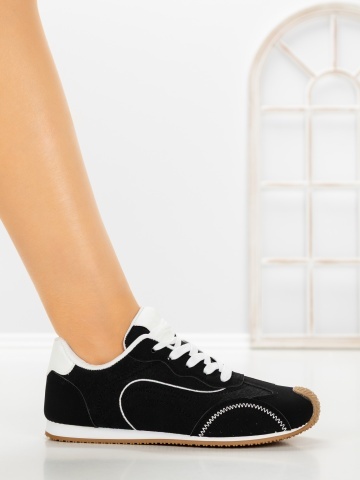 Pantofi sport dama negri din piele ecologica Anayra - Img 5