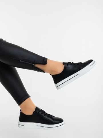 Pantofi sport dama negri din piele naturala Vedora
