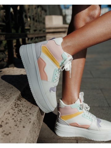 Pantofi sport dama roz din piele ecologica Estella