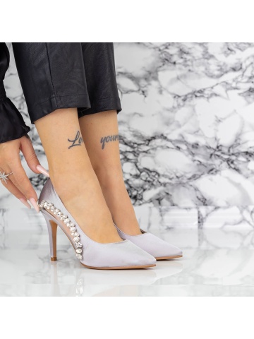 Pantofi stiletto gri Fomira - Img 1