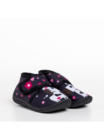 Papuci copii negri din material textil Sadira - Img 2