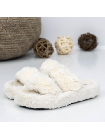 Papuci dama albi din material textil Dremina - Img 2
