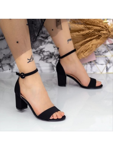 Sandale dama negre din material textil Essera