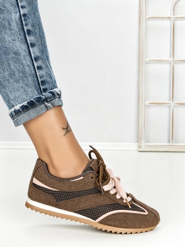 Sneakers dama maro din material textil si piele ecologica Augina - Img 5