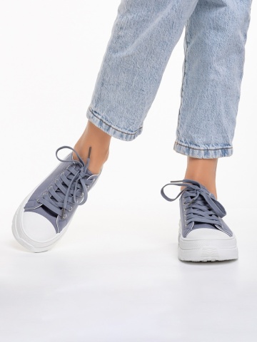 Tenisi dama albastri din material textil Nathana
