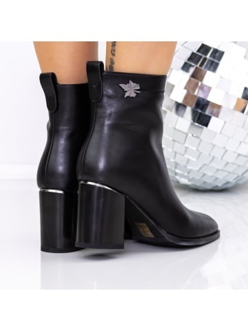 Botine dama cu toc negre din piele ecologica Forona - Img 3