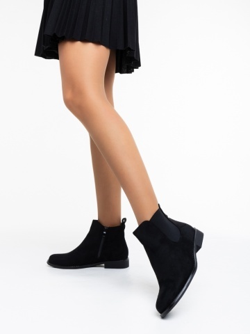 Botine dama negre din material textil Sauda - Img 2