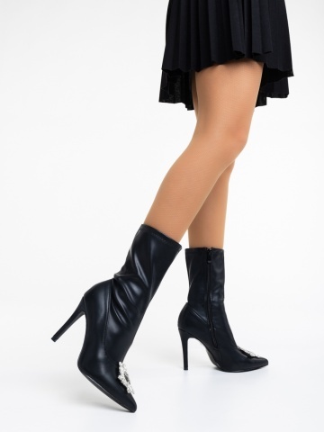 Botine dama negre din piele ecologica Corissa