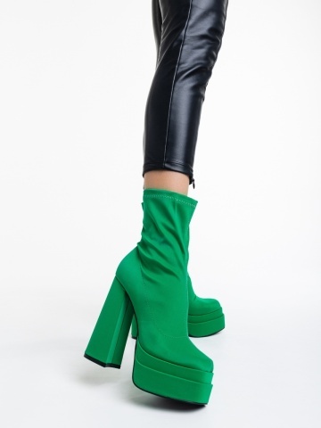 Botine dama verzi din material textil Montana - Img 6