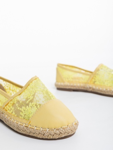 Espadrile copii galbene din piele ecologica si material textil Erma - Img 3