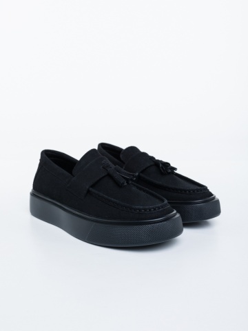 Mocasini barbati negri din material textil Pascal - Img 2