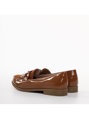 Mocasini dama camel din piele ecologica Jevi - Img 3