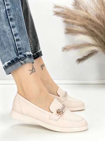 Pantofi casual dama bej din piele ecologica Alestia - Img 3