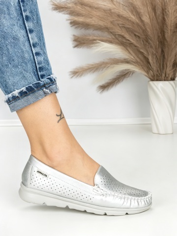 Pantofi casual dama gri din piele ecologica Dazella - Img 5