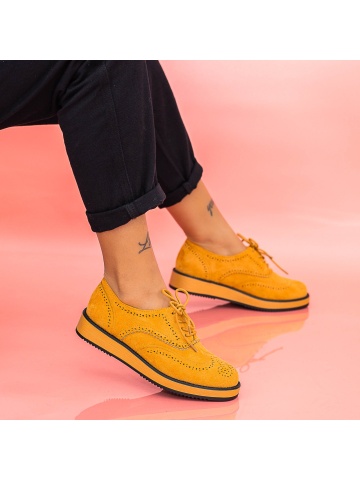 Pantofi casual dama maro deschis din material textil Imogen