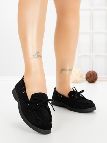 Pantofi casual dama negri din material textil Pirella