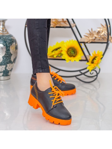 Pantofi casual dama negri din piele ecologica Aytria - Img 3