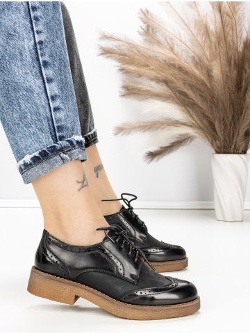 Pantofi casual dama negri din piele ecologica Celera - Img 3