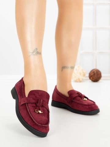 Pantofi casual dama visinii din material textil Kireva