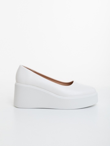 Pantofi dama cu platforma albi din piele ecologica Lunula - Img 4