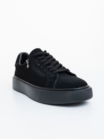 Pantofi sport barbati negri din material textil Aslan - Img 4