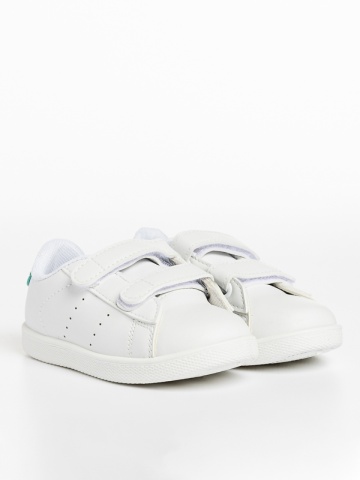 Pantofi sport copii albi cu verde din piele ecologica Frost - Img 4