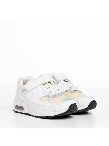 Pantofi sport copii albi din material textil Irie