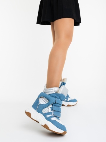 Pantofi sport dama albastri din material textil Rusalka - Img 2