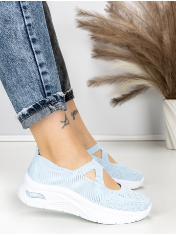 Pantofi sport dama albastri din material textil Zelaria - Img 3