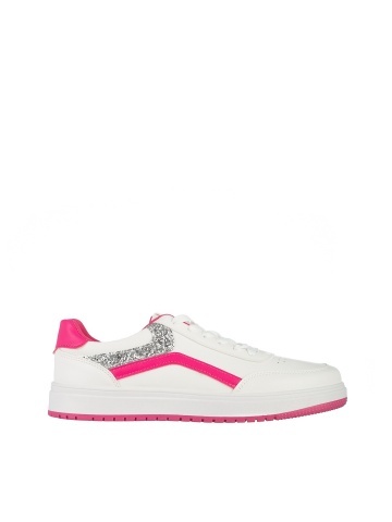 Pantofi sport dama albi cu fucsia din piele ecologica Damiana - Img 4